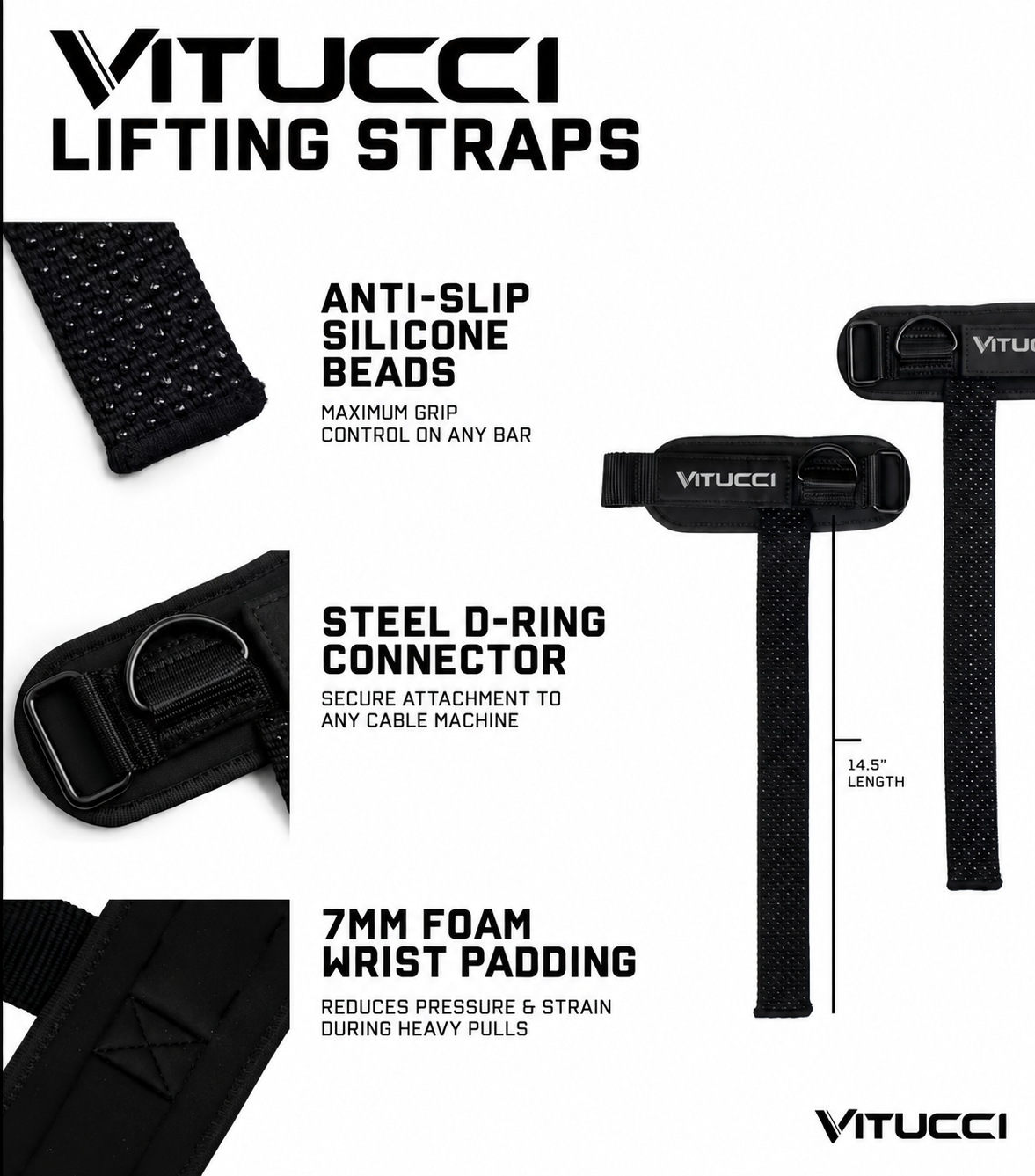 VITUCCI lifting strap product features